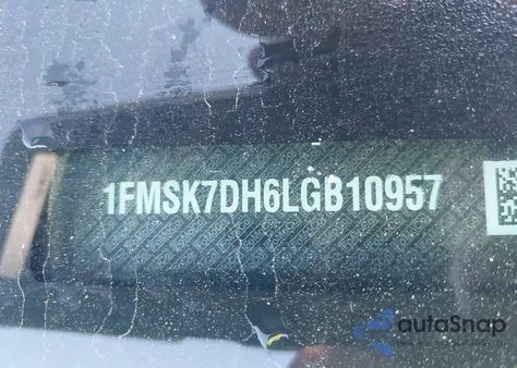 2020 Ford Explorer Xlt z USA, uszkodzony, nr VIN 1FMSK7DH6LGB10957